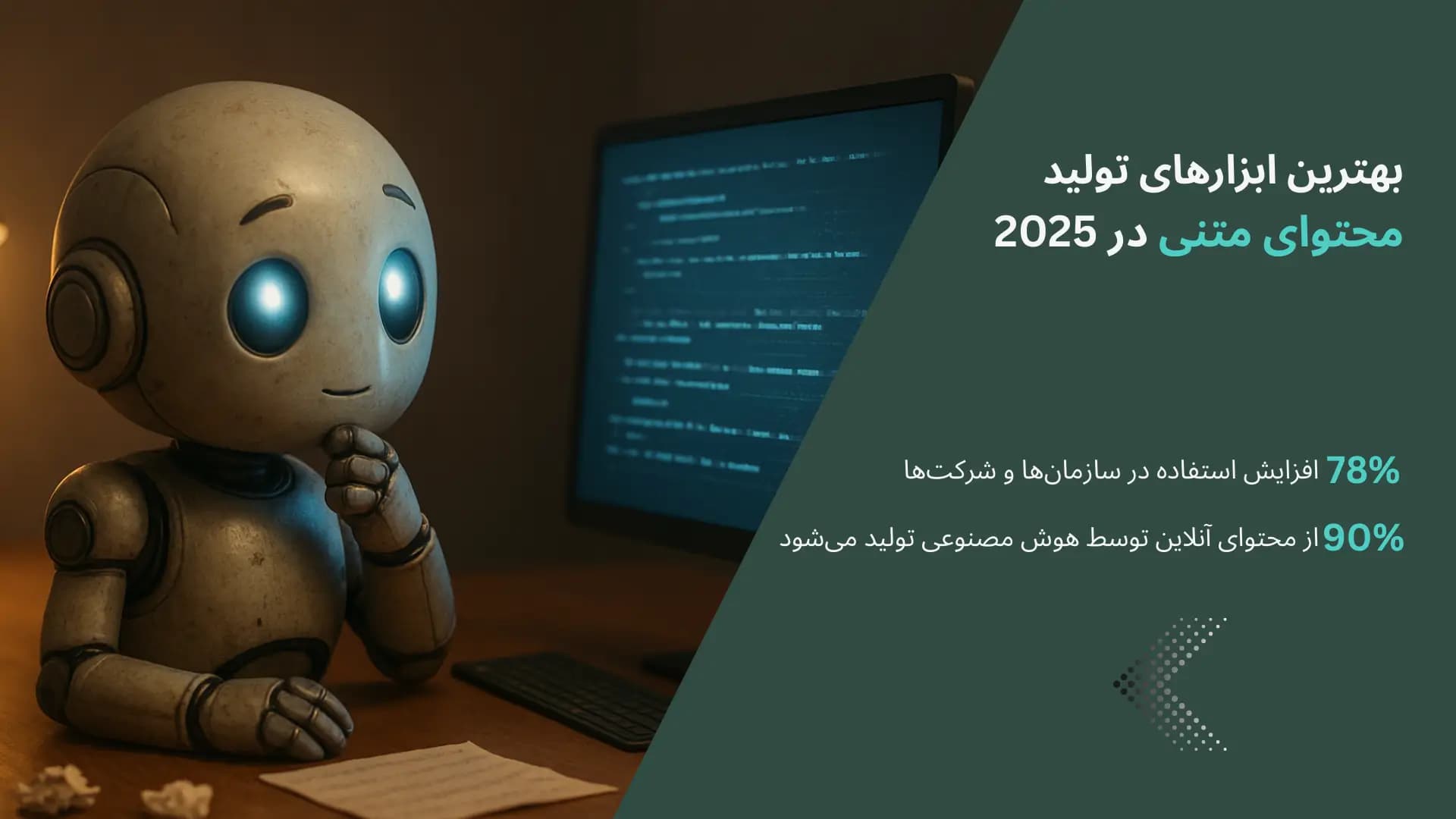 بنر مقاله بهترین ابزارهای رایگان هوش مصنوعی تولید محتوای متنی در 2025