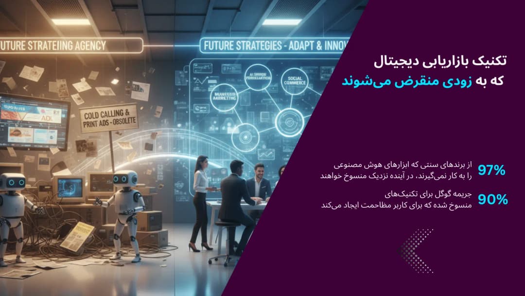 بنر مقاله تکنیکهای بازاریابی دیجیتال که به زودی منقرض میشوند
